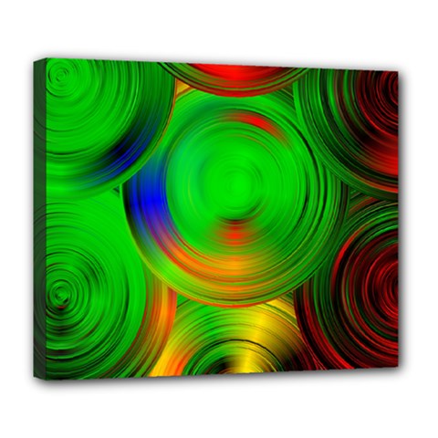 Pebbles In A Rainbow Pond Deluxe Canvas 24  X 20  (stretched) by ScottFreeArt