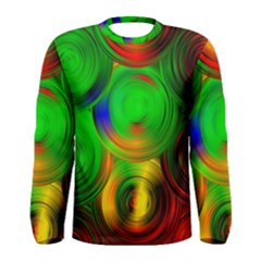 Pebbles In A Rainbow Pond Men s Long Sleeve Tee by ScottFreeArt