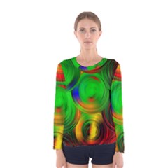 Pebbles In A Rainbow Pond Women s Long Sleeve Tee