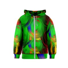 Pebbles In A Rainbow Pond Kids  Zipper Hoodie by ScottFreeArt