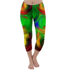 Pebbles In A Rainbow Pond Capri Winter Leggings 