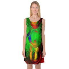 Pebbles In A Rainbow Pond Sleeveless Satin Nightdress by ScottFreeArt