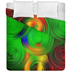 Pebbles In A Rainbow Pond Duvet Cover Double Side (california King Size) by ScottFreeArt