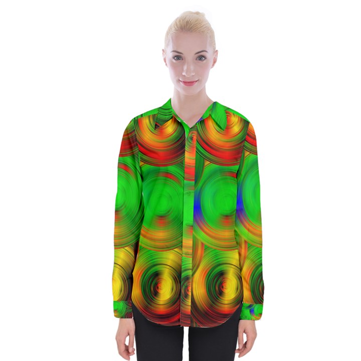 Pebbles In A Rainbow Pond Womens Long Sleeve Shirt