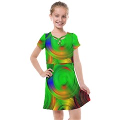 Pebbles In A Rainbow Pond Kids  Cross Web Dress by ScottFreeArt