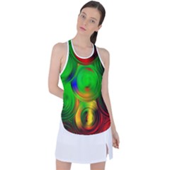 Pebbles In A Rainbow Pond Racer Back Mesh Tank Top by ScottFreeArt