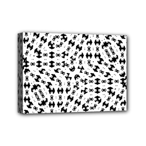 Black And White Ethnic Print Mini Canvas 7  X 5  (stretched) by dflcprintsclothing