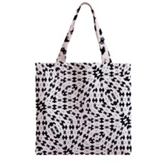 Black And White Ethnic Print Zipper Grocery Tote Bag by dflcprintsclothing