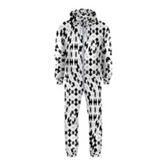 Black And White Ethnic Print Hooded Jumpsuit (kids) by dflcprintsclothing