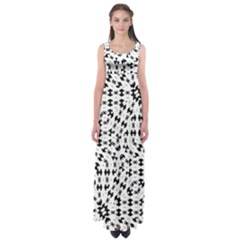 Black And White Ethnic Print Empire Waist Maxi Dress by dflcprintsclothing