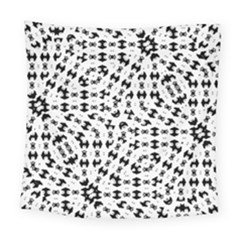 Black And White Ethnic Print Square Tapestry (large)