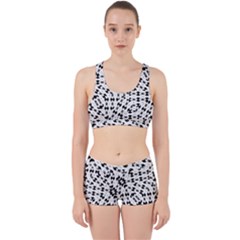 Black And White Ethnic Print Work It Out Gym Set by dflcprintsclothing