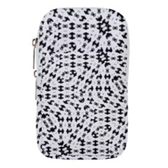 Black And White Ethnic Print Waist Pouch (large)