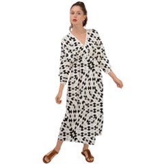 Black And White Ethnic Print Grecian Style  Maxi Dress by dflcprintsclothing