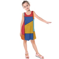 Dotted Colors Background Pop Art Style Vector Kids  Sleeveless Dress