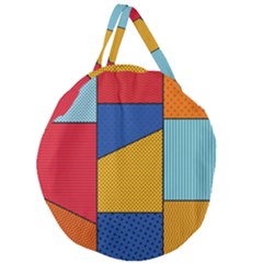 Dotted Colors Background Pop Art Style Vector Giant Round Zipper Tote by Amaryn4rt