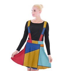 Dotted Colors Background Pop Art Style Vector Suspender Skater Skirt by Amaryn4rt