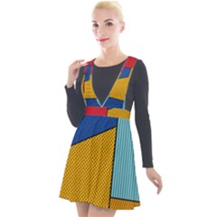 Dotted Colors Background Pop Art Style Vector Plunge Pinafore Velour Dress by Amaryn4rt