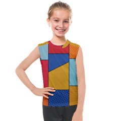 Dotted Colors Background Pop Art Style Vector Kids  Mesh Tank Top