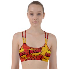 Explosion Boom Pop Art Style Line Them Up Sports Bra by Amaryn4rt