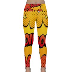 Explosion Boom Pop Art Style Lightweight Velour Classic Yoga Leggings by Amaryn4rt