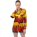 Explosion Boom Pop Art Style Long Sleeve Satin Shirt View1