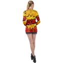 Explosion Boom Pop Art Style Long Sleeve Satin Shirt View2