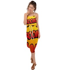 Explosion Boom Pop Art Style Waist Tie Cover Up Chiffon Dress