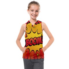 Explosion Boom Pop Art Style Kids  Sleeveless Hoodie