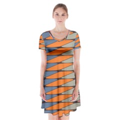 Zappwaits Pattern Short Sleeve V-neck Flare Dress by zappwaits