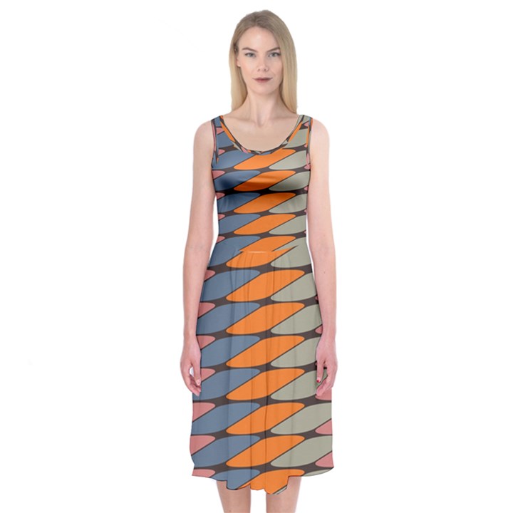 Zappwaits Pattern Midi Sleeveless Dress