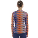 Zappwaits Pattern V-Neck Long Sleeve Top View2