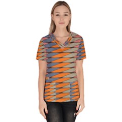 Zappwaits Pattern Women s V-neck Scrub Top