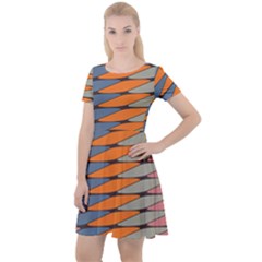 Zappwaits Pattern Cap Sleeve Velour Dress  by zappwaits