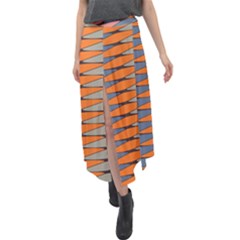 Zappwaits Pattern Velour Split Maxi Skirt by zappwaits