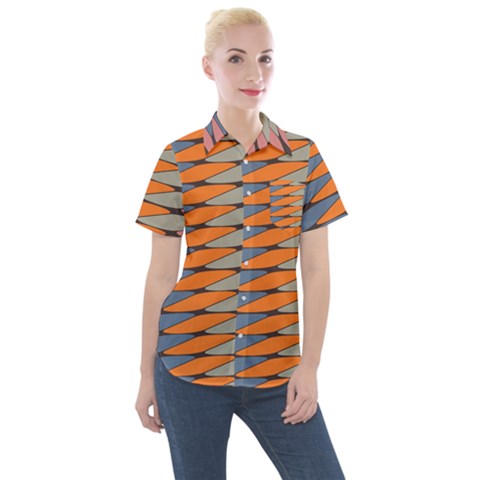 Zappwaits Pattern Women s Short Sleeve Pocket Shirt by zappwaits