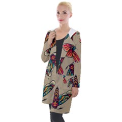 Tattoos Colorful Seamless Pattern Hooded Pocket Cardigan by Amaryn4rt