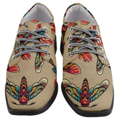 Tattoos Colorful Seamless Pattern Women Heeled Oxford Shoes by Amaryn4rt