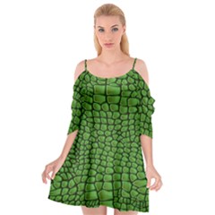 Seamless Pattern Crocodile Leather Cutout Spaghetti Strap Chiffon Dress by Amaryn4rt