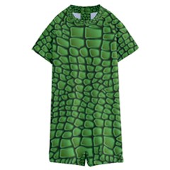 Seamless Pattern Crocodile Leather Kids  Boyleg Half Suit Swimwear by Amaryn4rt