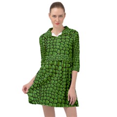 Seamless Pattern Crocodile Leather Mini Skater Shirt Dress by Amaryn4rt