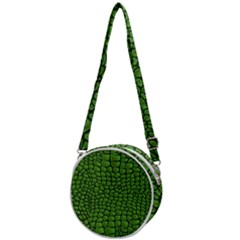 Seamless Pattern Crocodile Leather Crossbody Circle Bag by Amaryn4rt