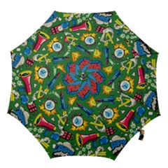 Pop Art Colorful Seamless Pattern Hook Handle Umbrellas (medium) by Amaryn4rt