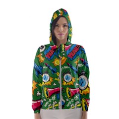 Pop Art Colorful Seamless Pattern Women s Hooded Windbreaker by Amaryn4rt