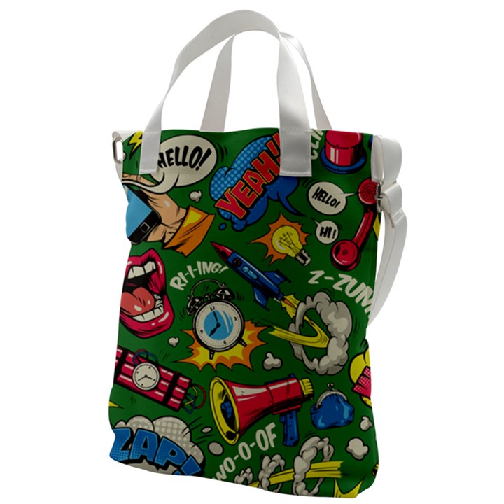 Pop Art Colorful Seamless Pattern Canvas Messenger Bag