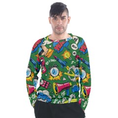 Pop Art Colorful Seamless Pattern Men s Long Sleeve Raglan Tee