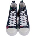 Japanese Wave Koi Illustration Seamless Pattern Women s Mid-Top Canvas Sneakers View1