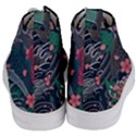 Japanese Wave Koi Illustration Seamless Pattern Women s Mid-Top Canvas Sneakers View4