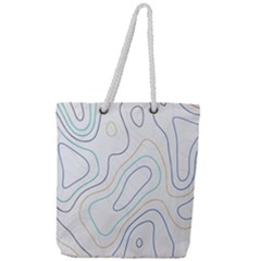 Abstract Colorful Topographic Map Design Vector Full Print Rope Handle Tote (large)