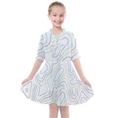 Abstract Colorful Topographic Map Design Vector Kids  All Frills Chiffon Dress by Amaryn4rt